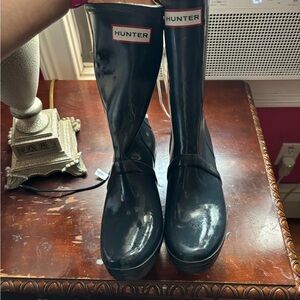 Wedge lace up hunter rain boots
